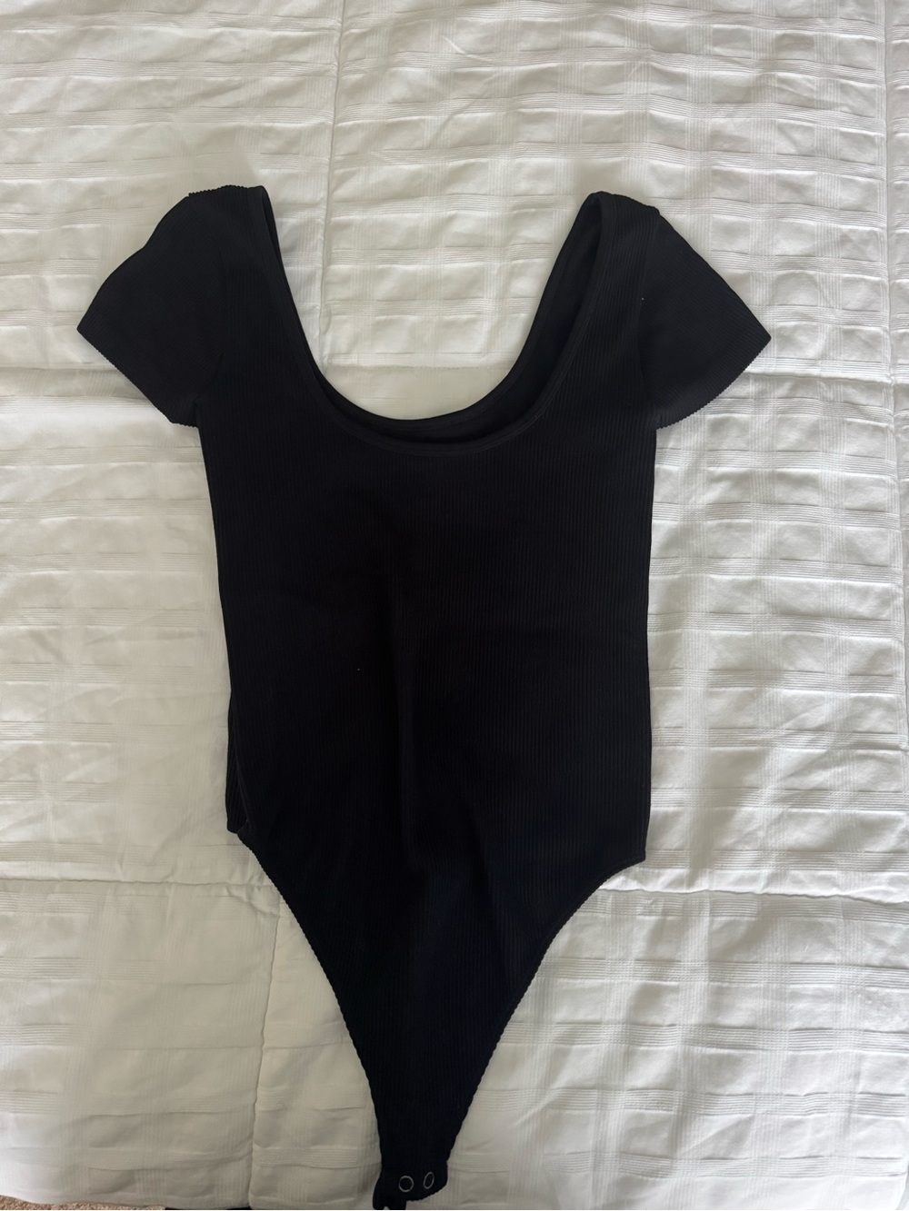 American Eagle Charcoal Ribbed Scoop Neck Bodysuit